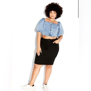NWT City Chic Stretchy denim crop top